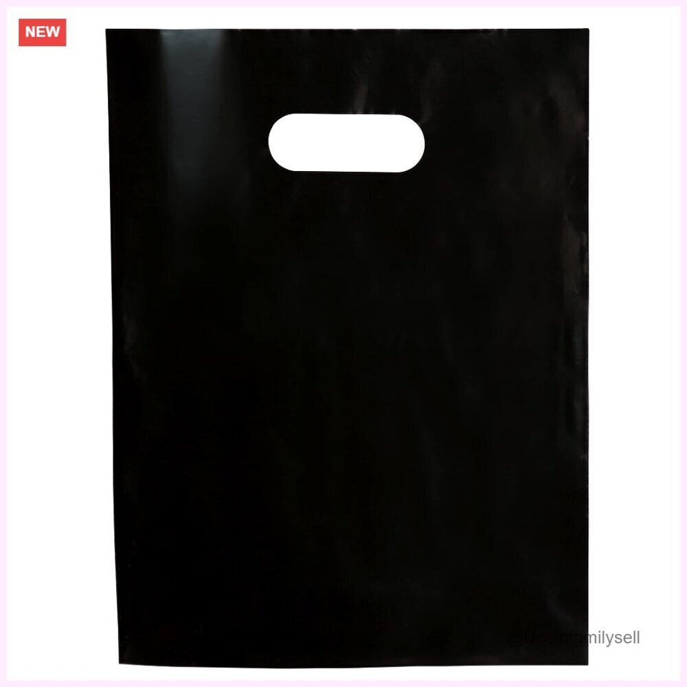 Black Merchandise Bags 9x12 Inches 1.5Mil Thick With Handles
